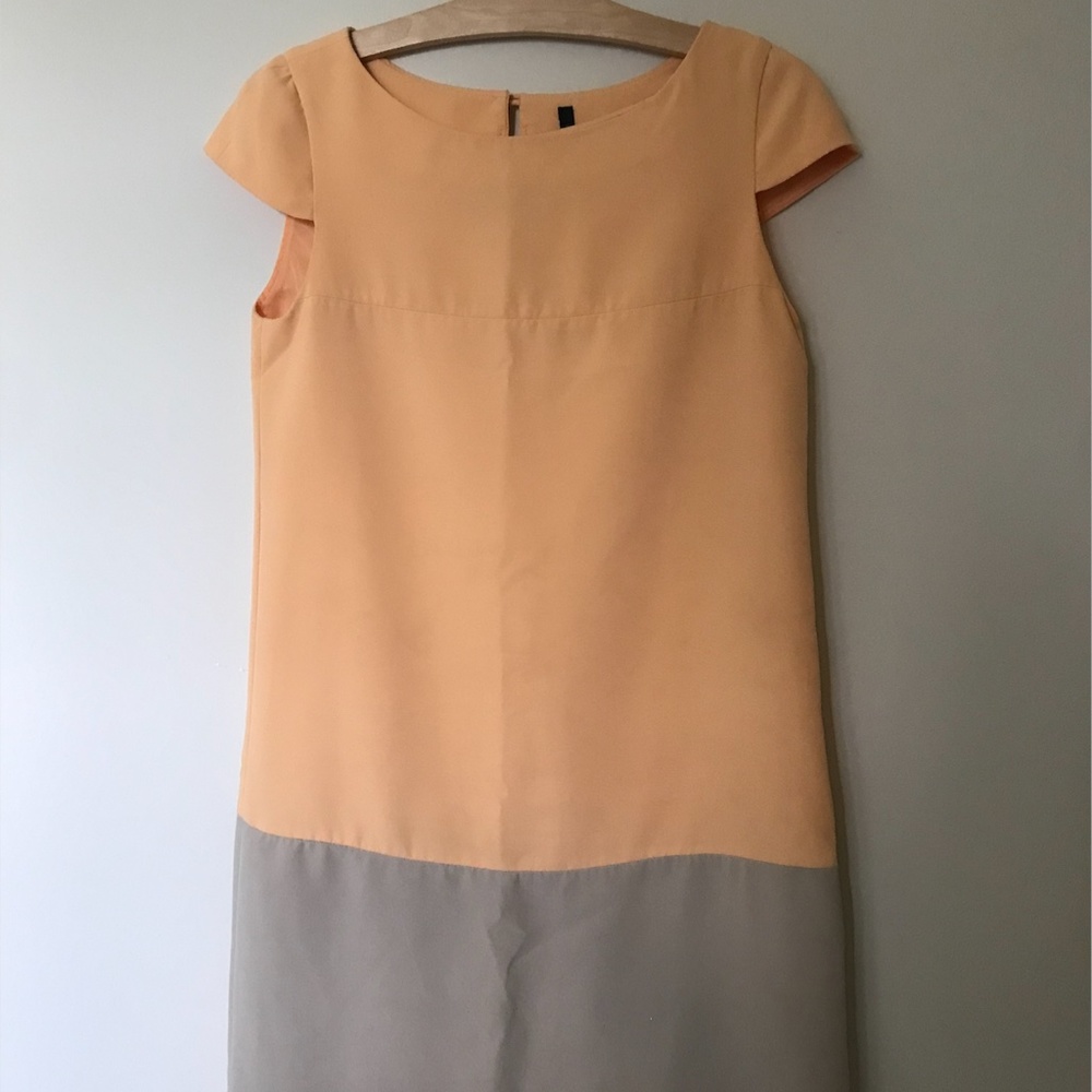 Benetton Beige & Yellow Sheath Dress